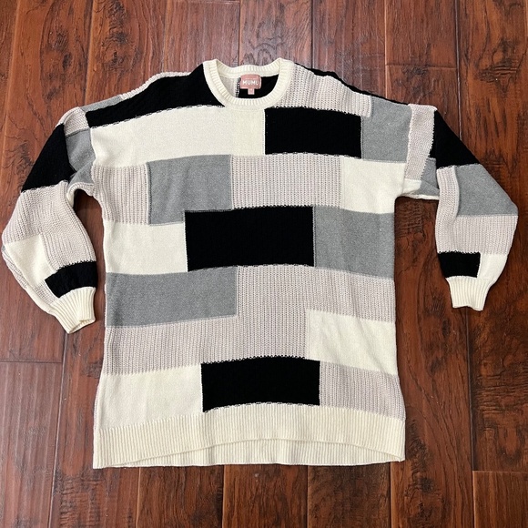 Show Me Your MuMu Ember Sweater Dress | Patchwork Knit Tunic M - Picture 5 of 9